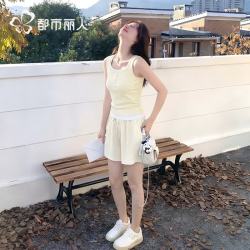 都市丽人 假两件背心运动套装女2026新款夏季冰丝防晒短裤中学生两件套穿搭