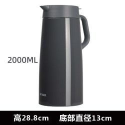 TIGER 虎牌 保温壶不锈钢家用简约纯色便携热水壶大容量2L