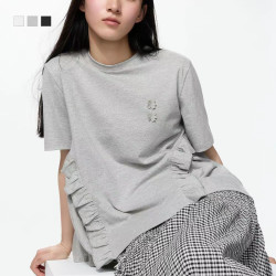 优衣库 荷叶边T恤优衣库女装合作款488087