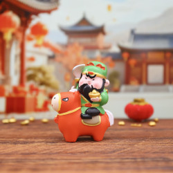 艾格辰 五路財神馬上發財擺件