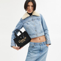 COACH 奥莱女士女包CARGO 26号托特包单肩斜挎包手提包通勤百搭 LH/黑色