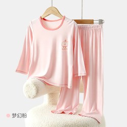 巴比象 儿童睡衣春夏季薄款分体家居服a类莱赛尔男童女童空调服