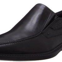 ecco 新泽西系列男士皮革乐福鞋 休闲平底低帮一脚蹬 Schwarz (1001BLACK)
