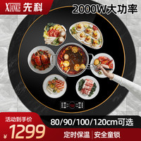 先科 暖菜板黑色120电磁炉款+电动旋转（金属包边）