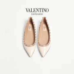 VALENTINO [礼物]女士 ROCKSTUD 铆钉芭蕾平底鞋女鞋