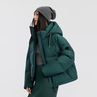 波司登 反季羽绒服女士冬90绒加厚脱卸帽修身短款运动时尚百搭外套 山艾树绿