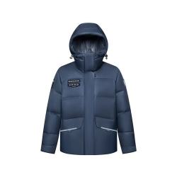 波司登 反季90绒羽绒服女连帽短款时尚潮流运动加厚保暖冬季外套 星辰深蓝