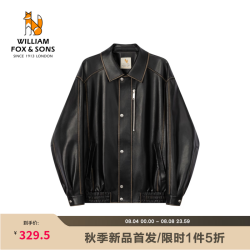 William fox&sons 新型仿小牛皮英伦复古宽松休闲手搽做旧风机车