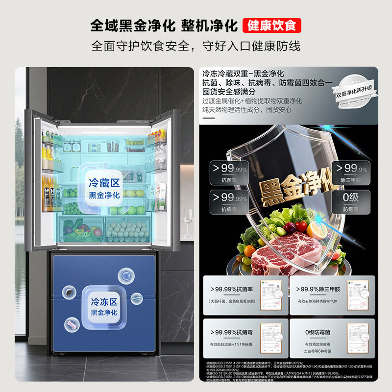 海尔 BCD-501WGHFDCDS9U1 501L法式多门无霜冰箱