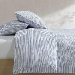 卡尔文·克莱恩 Washed Percale Wavy Stripe 3 Piece Duvet Cover Set Queen