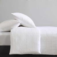 卡尔文·克莱恩 Puckered Grid Solid 3 Piece Duvet Cover Set, Queen