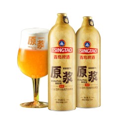 青岛啤酒 七天原浆 啤酒 1L*2瓶