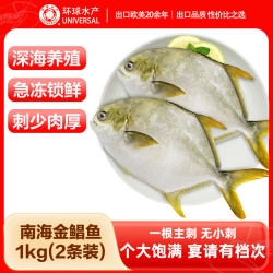 UNIVERSAL 冷冻金鲳鱼 1kg/2条装 生鲜 鱼类 深海鱼 海鲜水产