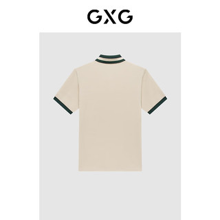 GXG 撞色领扣设计 卡其色 XL 男士Polo衫