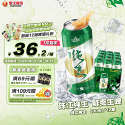 珠江啤酒 9度 纯生啤酒 500ml*12听 整箱装 京东自营 鲜爽解腻