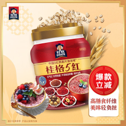 桂格 5红即食燕麦片860g罐装 红枣杂粮 养胃早餐营养代餐 无糖健康高纤