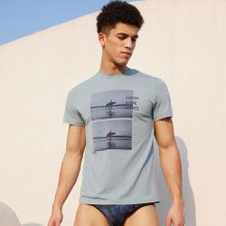 JOCKEY 宽松印花男士可外穿短袖T恤家居服上衣男