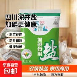 京喜 四川深井盐 加碘食用盐 350g*2袋