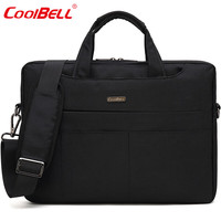 coolbell COOL BELL新款商务公文包超薄轻便携斜跨包男士手提电脑包单肩包 黑色 13.3寸