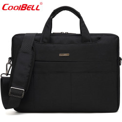 coolbell COOL BELL新款商务公文包超薄轻便携斜跨包男士手提电脑包单肩包 黑色 13.3寸