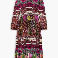 VALENTINO GARAVANI 女装连衣裙 Pleated printed silk midi dress