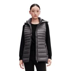 千仞岗 春秋季轻薄羽绒服短款马甲女连帽无袖外套百搭休闲宽松保暖防寒服 魔力黑 S (160)
