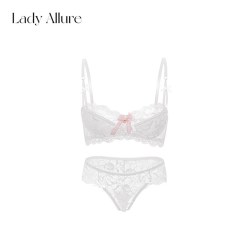 LADYALLURE 法式性感薄款蕾丝边文胸套装 LA-20240814