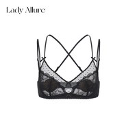 LADYALLURE Lofria 黛西花园 女士法式纯欲蝴蝶结蕾丝交叉美背文胸套装 LA-20260612