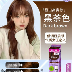花王 遮盖白发染发剂纯植物正品一梳黑孕妇可用补染发根黑色染发膏