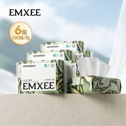 嫚熙 棉柔巾婴儿全棉100抽6包纯棉新生宝宝可用干湿两用