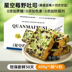 珍丽友 星空莓野全麦吐司羽衣甘蓝面包无添蔗糖整箱早餐代餐解馋休闲零食