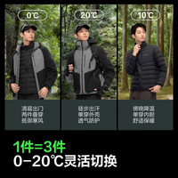 波司登 899A 三合一防风防水 岩影灰 XS 男士羽绒服