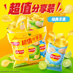 乐事 ay's 乐事 薯片 (原味+黄瓜+青柠) 70克*3包 组合包 零食大礼包 休闲食品