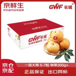京鲜生 长城羊脂秋月梨 净重4.5斤装 大果5-7粒 单果300g+