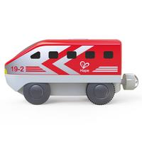 Hape 仓库直发 火车头玩具 儿童轨道小火车 城际电动火车头红
