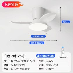 泥鸥 风扇灯小尺寸吊扇灯餐厅2026新款吸顶过道书房卧室小型阳台风扇灯