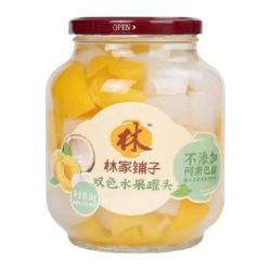 林家铺子 黄桃椰果双色水果罐头1000g*2罐