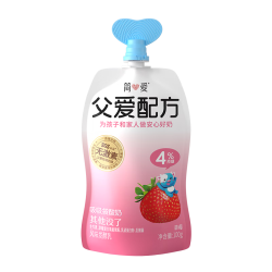 简爱 父爱配方 儿童酸奶4%蔗糖果蔬100g*12袋低温酸奶
