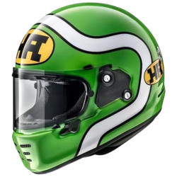 Arai 日本进口 RAPIDE-NEO 3C摩托车头盔复古机车全盔 绿白条纹 S