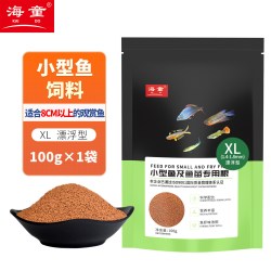 海童 鱼食小型热带孔雀鱼饲料专用上浮观赏鱼鱼粮家用通用型小颗粒