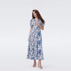 Diane Von Furstenberg DVF2026 女士V领茶歇裙 DS1U018