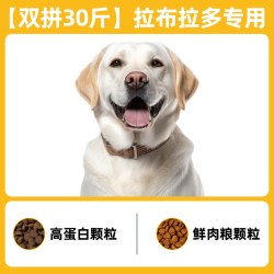 珍知乐 拉布拉多专用狗粮40斤装幼犬成犬中大型犬冻干全价大袋装旗舰店10