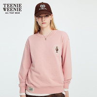 TEENIE WEENIE 小熊女装卫衣秋冬简约宽松休闲学院风圆领套头上衣 粉色