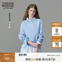 TEENIE WEENIE 小熊女装卫衣秋季圆简约圆领休闲俏皮上衣 浅蓝色