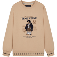 TEENIE WEENIE 小熊卫衣冬款格纹图案拼接刺绣时髦圆领内搭女上衣