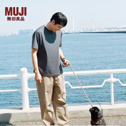 無印良品 MUJI 无印良品 MUJI 男式 天竺编织 圆领 短袖T恤男士上衣夏季男装纯色