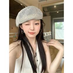 上海故事 帽子女贝雷帽2026春秋爆款遮阳镂空法式画家帽高级感显脸小