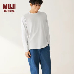 無印良品 MUJI 无印良品 MUJI 男式 棉混抗菌长袖T恤 男士男款 冬季男装打底上衣