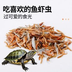 饰宠喵 鱼虾虫干乌龟小零食冻干虾干鱼干面包虫巴西龟草龟幼龟粮高钙饲料45-58条