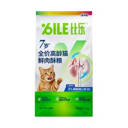 比乐 原味鲜猫粮全价鲜肉猫粮冻干猫粮高龄猫专用老年猫粮1.5kg